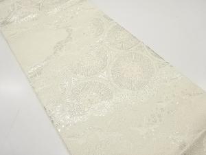 アンティーク　華紋に鶴・箔散らし模様織り出し袋帯（着用可）